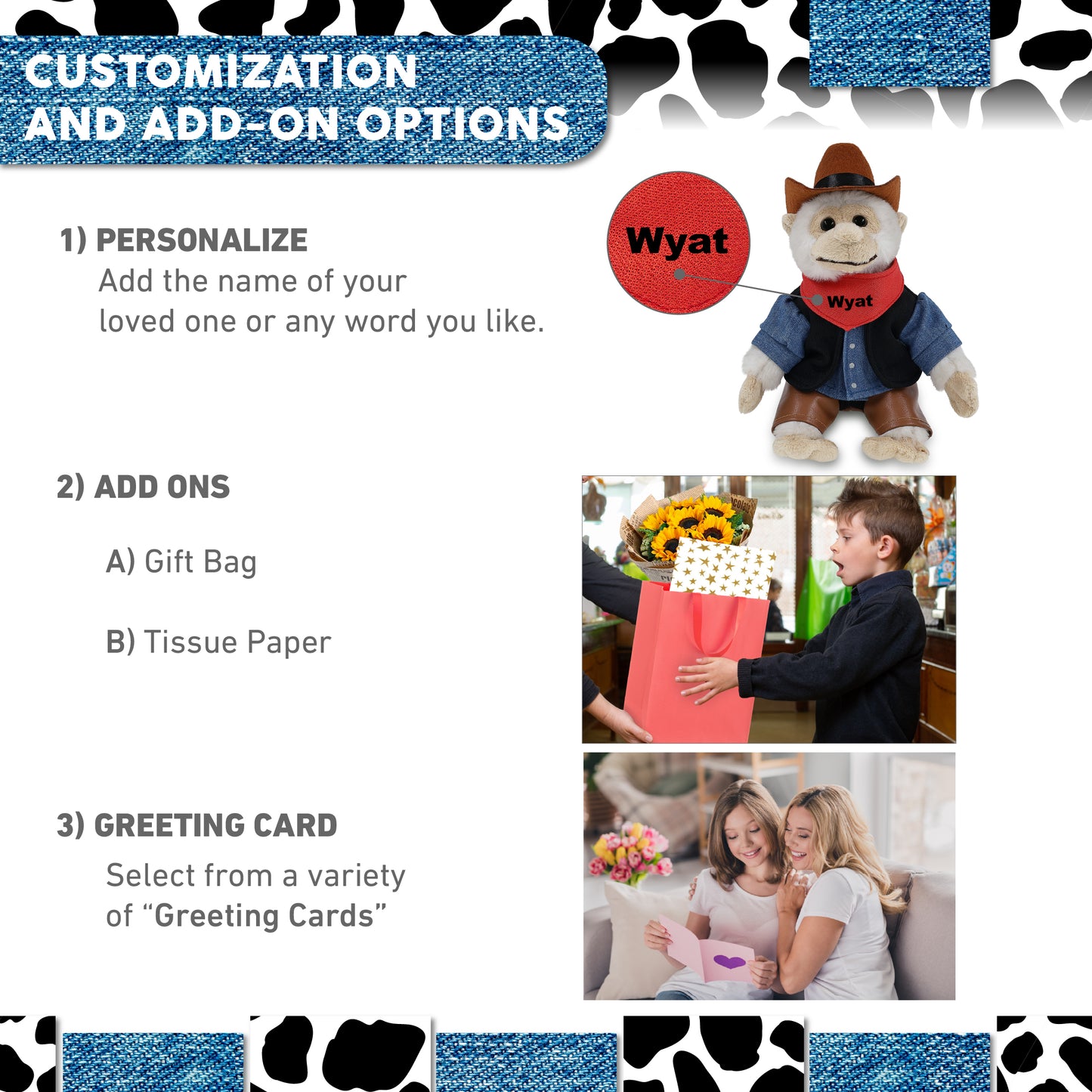 SUPER SOFT PLUSH - WHITE SQUIRREL MONKEY COWBOY DRESS UP