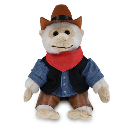 SUPER SOFT PLUSH - WHITE SQUIRREL MONKEY COWBOY DRESS UP