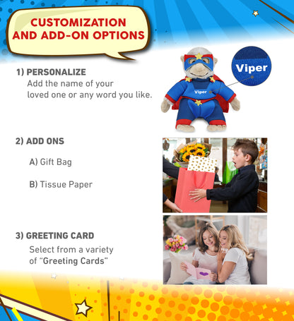 SUPER SOFT PLUSH - WHITE SQUIRREL MONKEY SUPER HERO