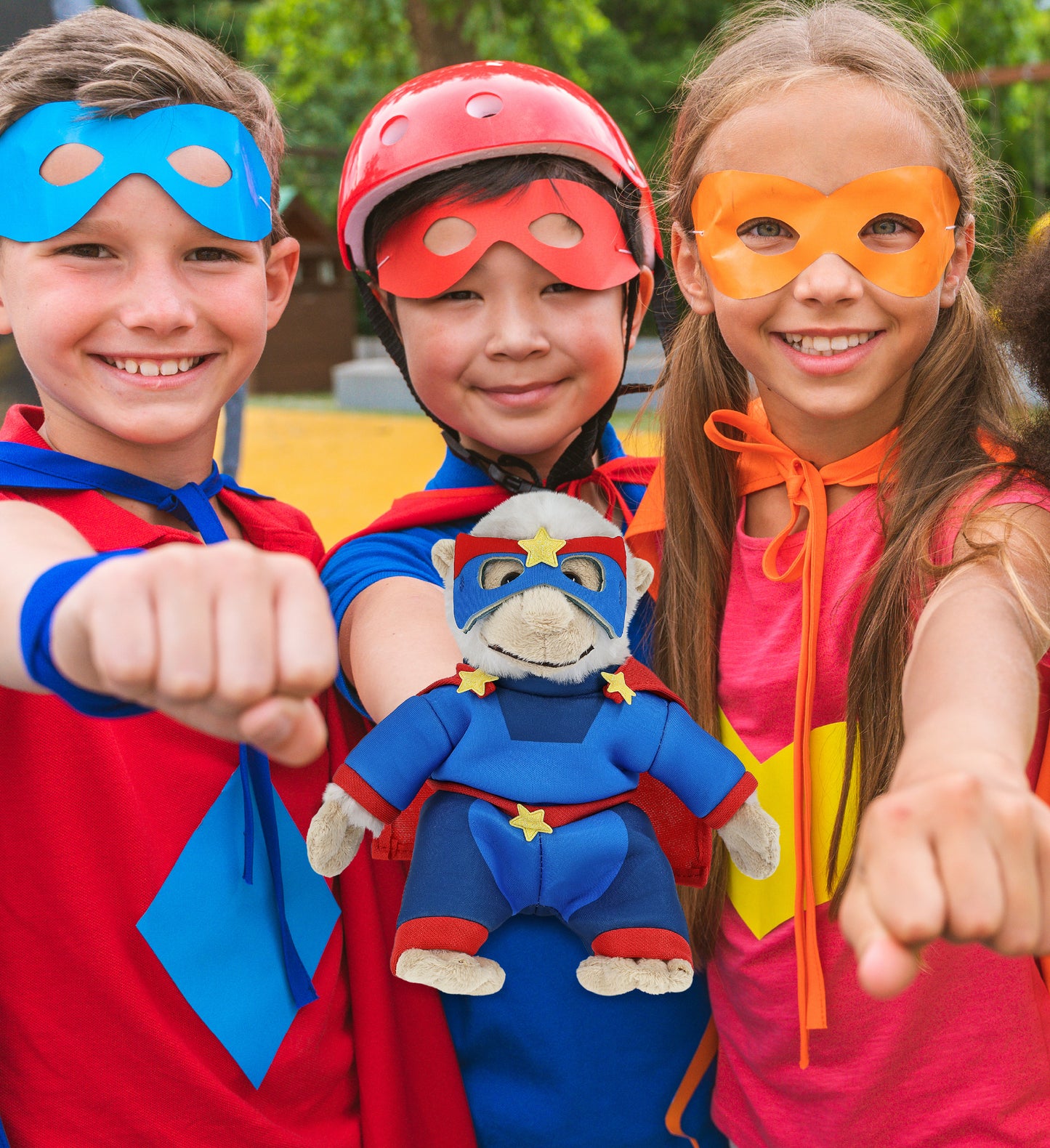 SUPER SOFT PLUSH - WHITE SQUIRREL MONKEY SUPER HERO