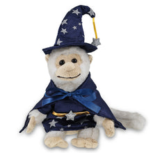SUPER SOFT PLUSH - WHITE SQUIRREL MONKEY WITH WIZARD DRESS UP