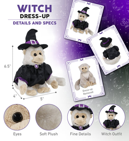 SUPER SOFT PLUSH - WHITE SQUIRREL MONKEY WITCH