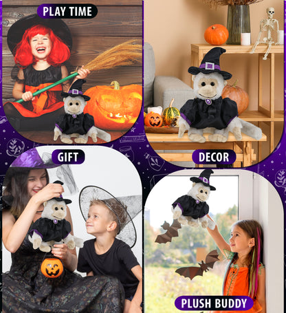 SUPER SOFT PLUSH - WHITE SQUIRREL MONKEY WITCH