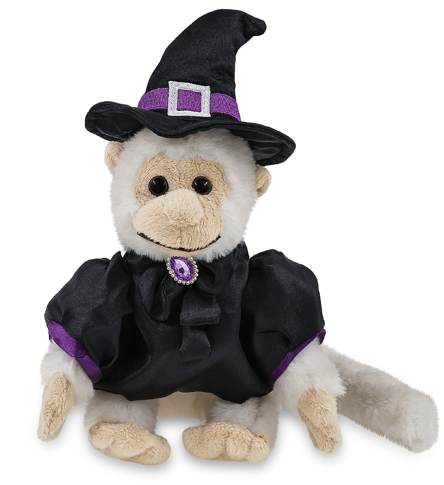 SUPER SOFT PLUSH - WHITE SQUIRREL MONKEY WITCH
