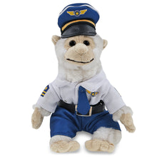SUPER SOFT PLUSH - WHITE SQUIRREL MONKEY WITH PILOT DRESS UP