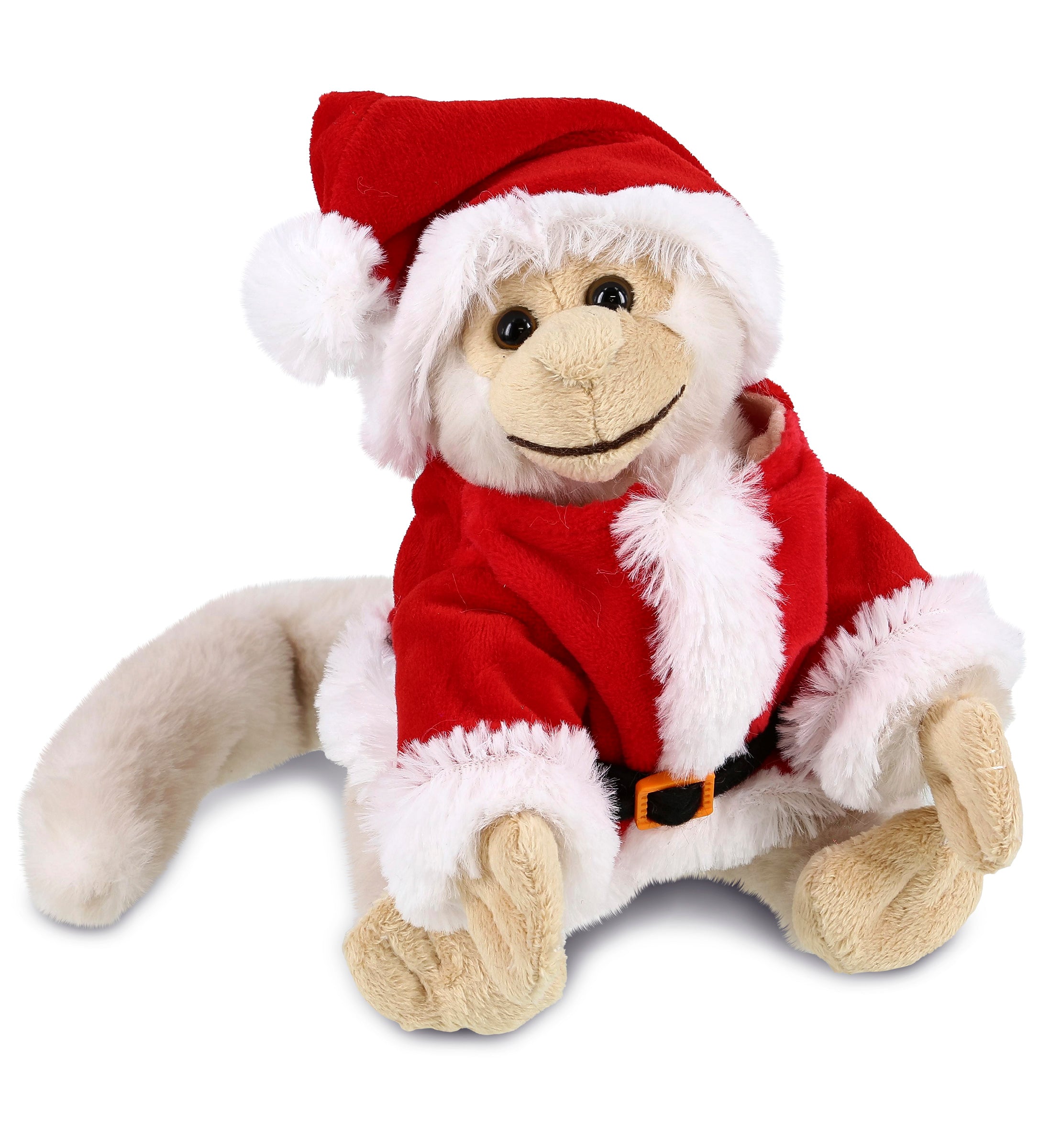 PLUSH SANTA - SUPER SOFT PLUSH - WHITE SQUIRREL MONKEY