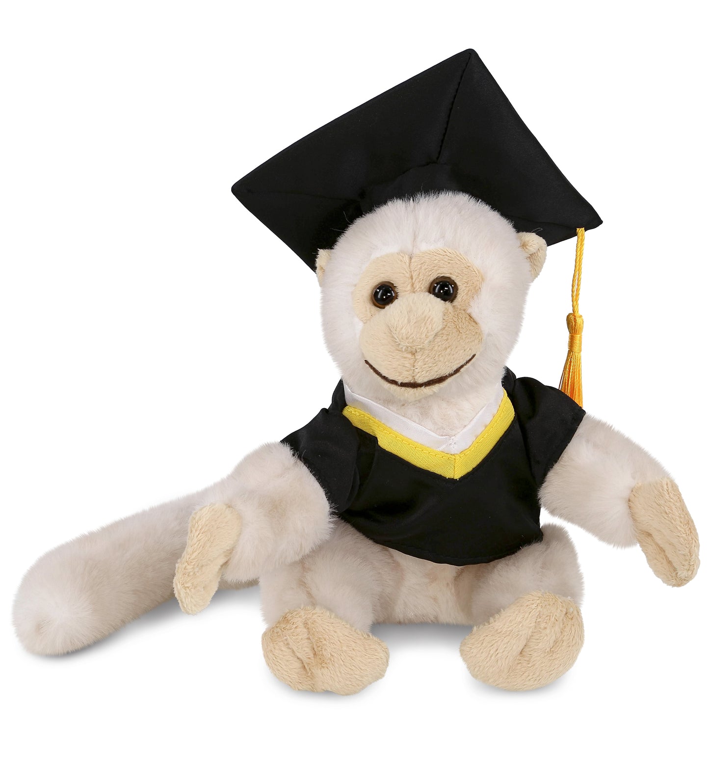 PLUSH GRADUATION - SUPER SOFT PLUSH - WHITE SQUIRREL MONKEY