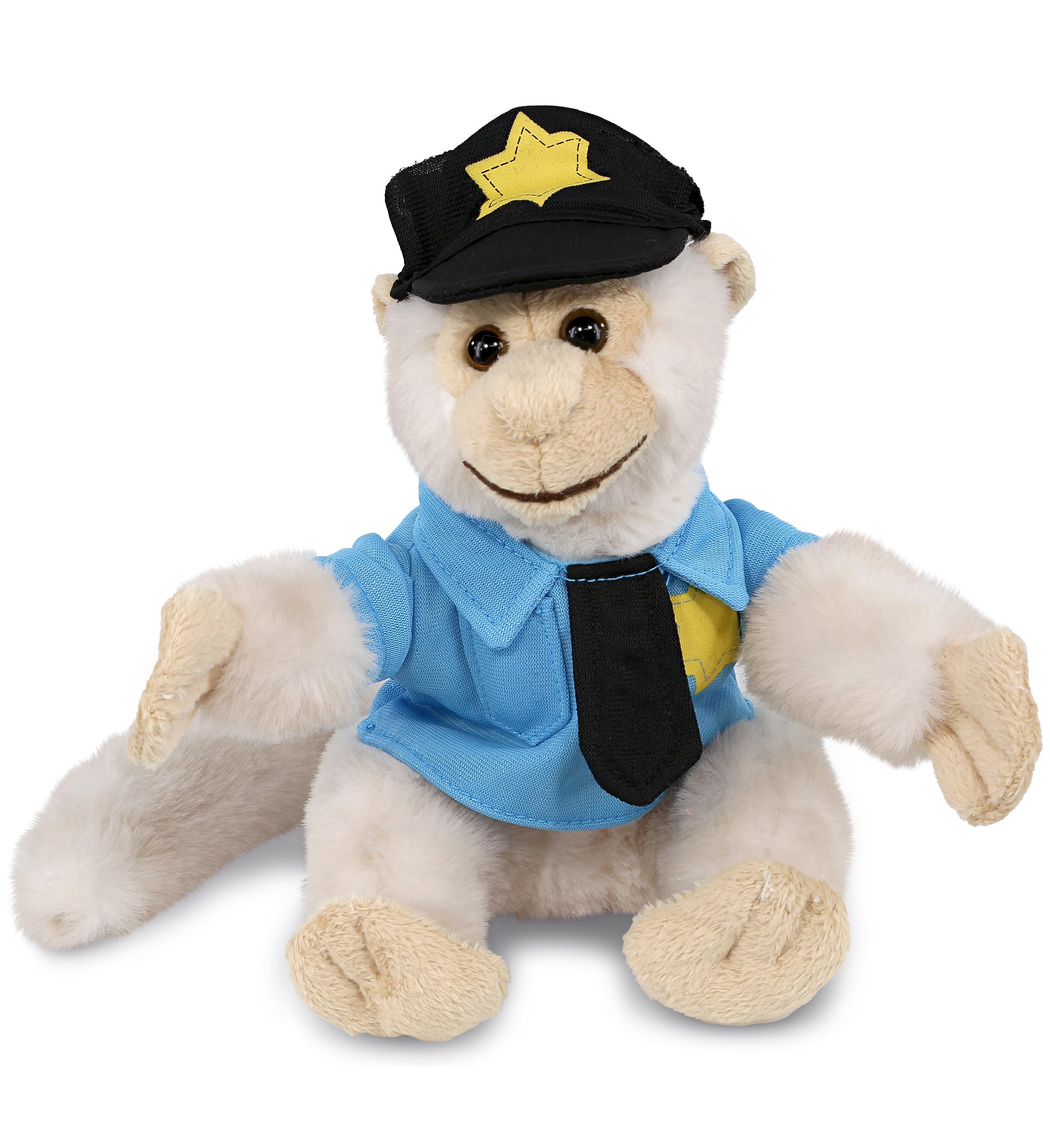 PLUSH POLICE - SUPER SOFT PLUSH - WHITE SQUIRREL MONKEY