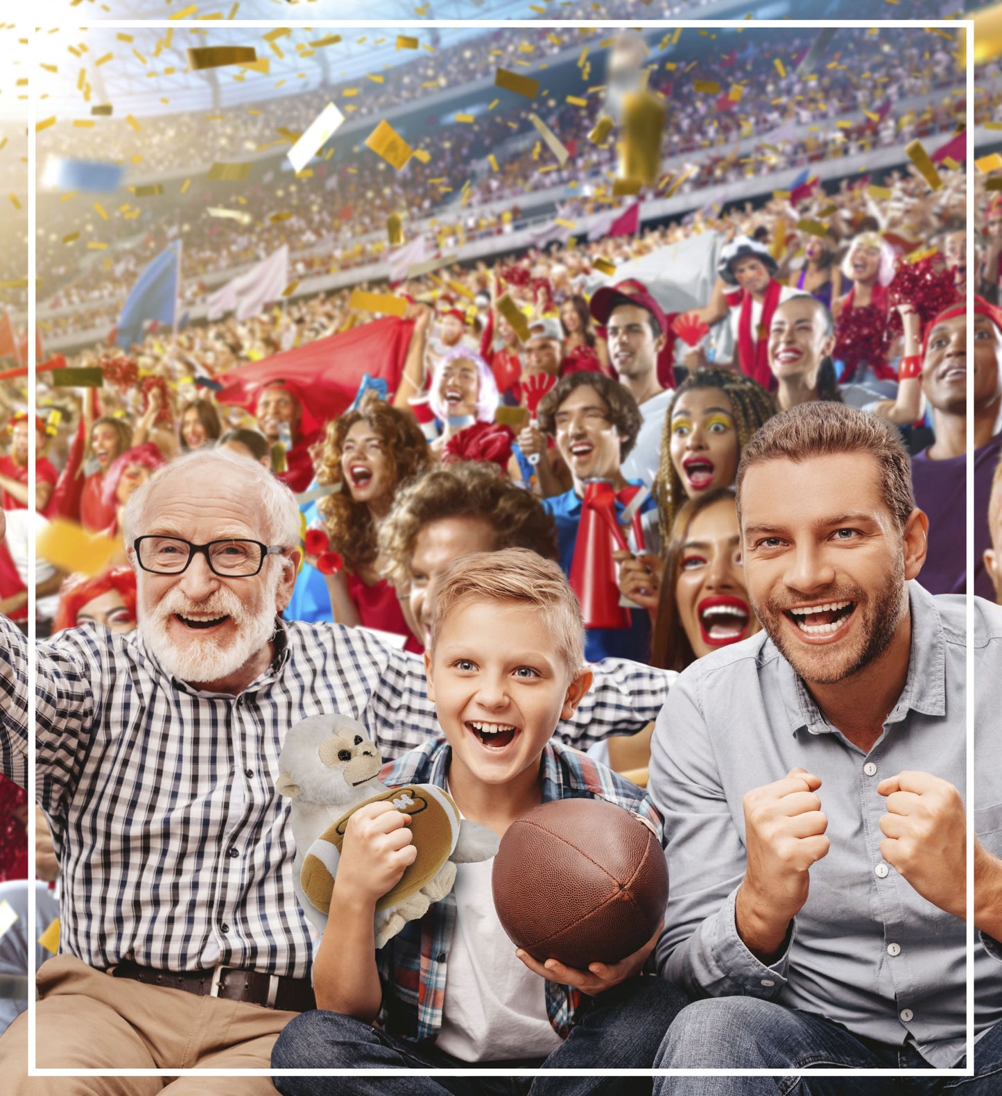 SUPER SOFT PLUSH - WHITE SQUIRREL MONKEY WITH FOOTBALL PLUSH