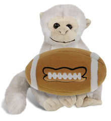 SUPER SOFT PLUSH - WHITE SQUIRREL MONKEY WITH FOOTBALL PLUSH