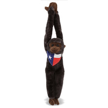 SUPER SOFT PLUSH - LONG ARM HANGING BLACK CAPUCHIN MONKEY WITH TEXAS FLAG BANDANA