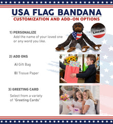 SUPER SOFT PLUSH - LONG ARM HANGING BLACK CAPUCHIN MONKEY WITH USA FLAG BANDANA