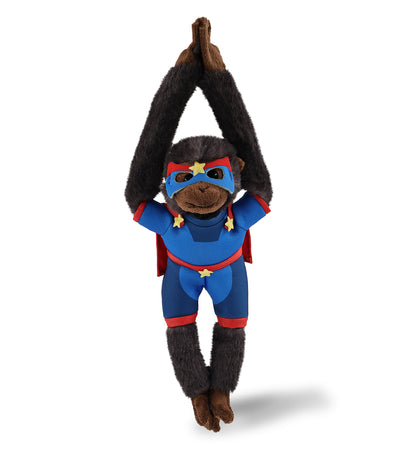 SUPER SOFT PLUSH - LONG ARM HANGING BLACK CAPUCHIN MONKEY SUPER HERO