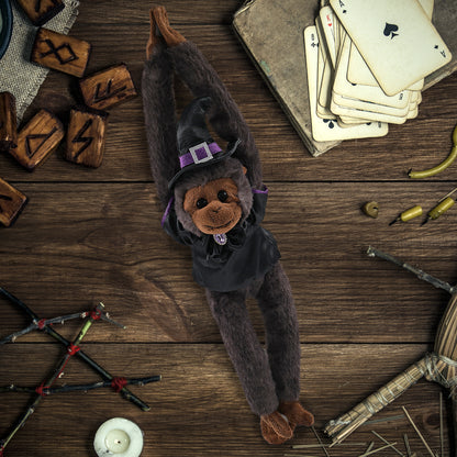 SUPER SOFT PLUSH - LONG ARM HANGING BLACK CAPUCHIN MONKEY WITCH