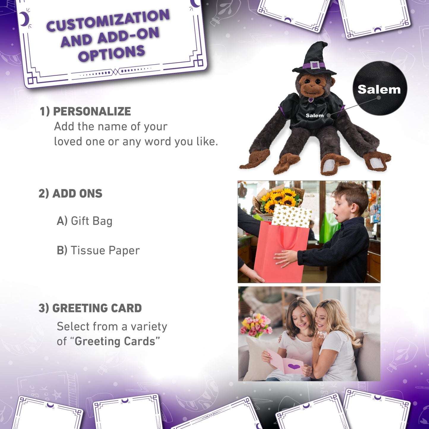 SUPER SOFT PLUSH - LONG ARM HANGING BLACK CAPUCHIN MONKEY WITCH