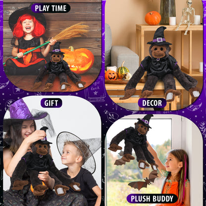 SUPER SOFT PLUSH - LONG ARM HANGING BLACK CAPUCHIN MONKEY WITCH