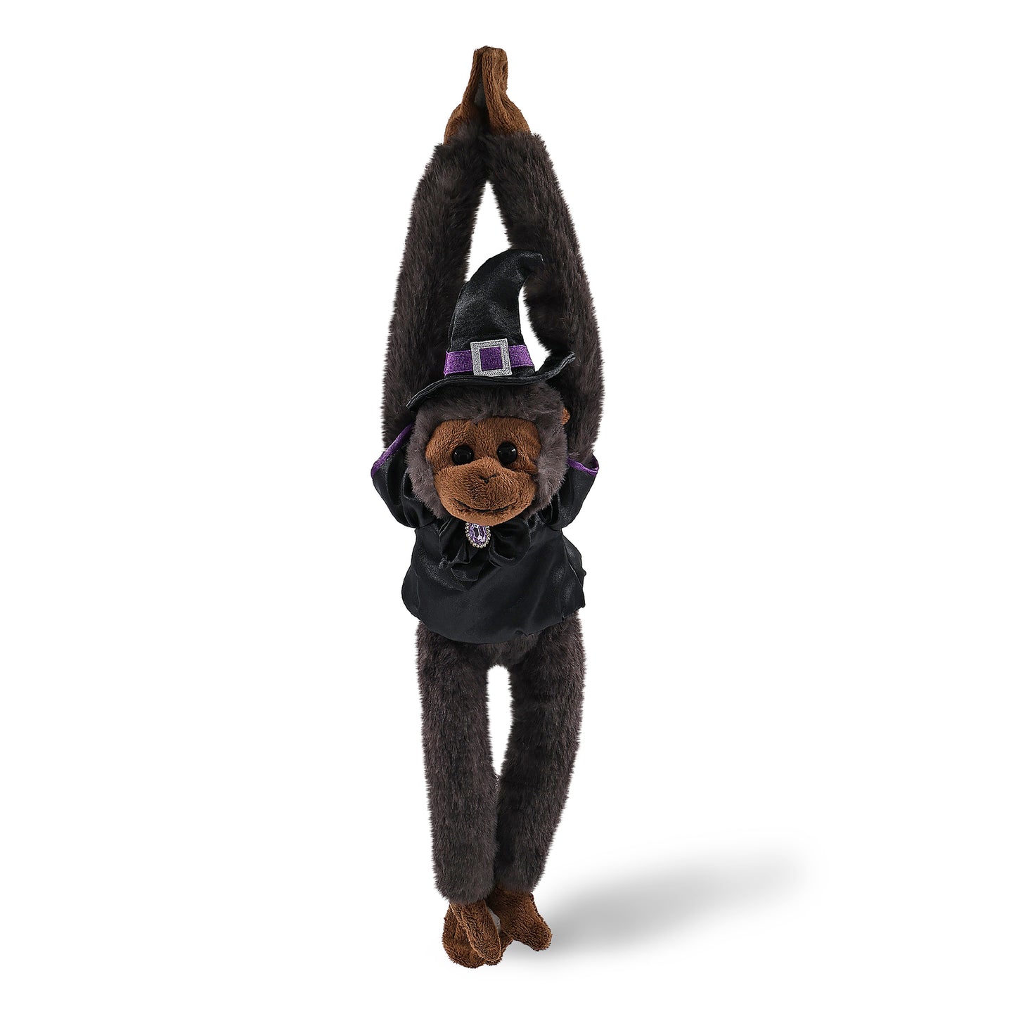 SUPER SOFT PLUSH - LONG ARM HANGING BLACK CAPUCHIN MONKEY WITCH