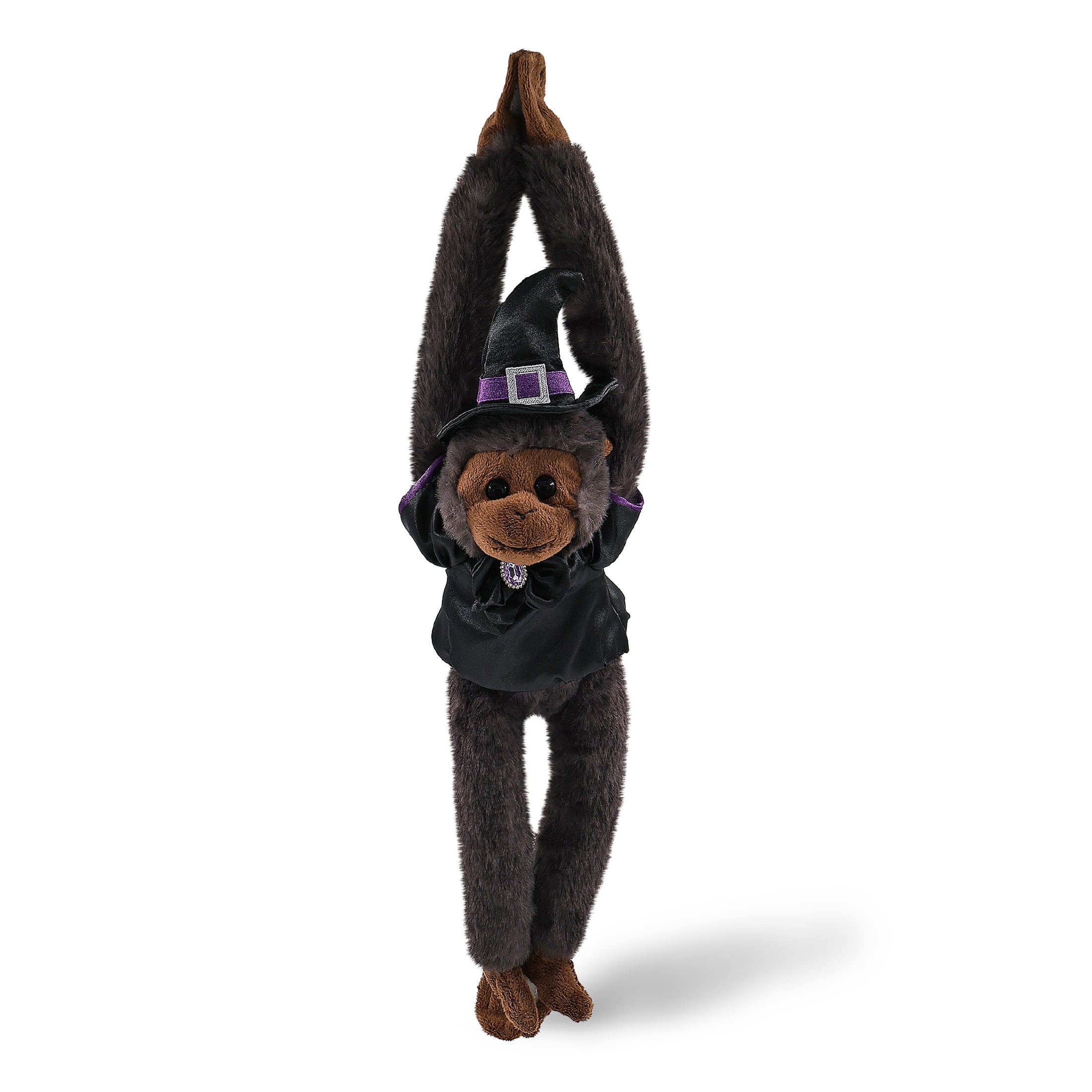 SUPER SOFT PLUSH - LONG ARM HANGING BLACK CAPUCHIN MONKEY WITCH