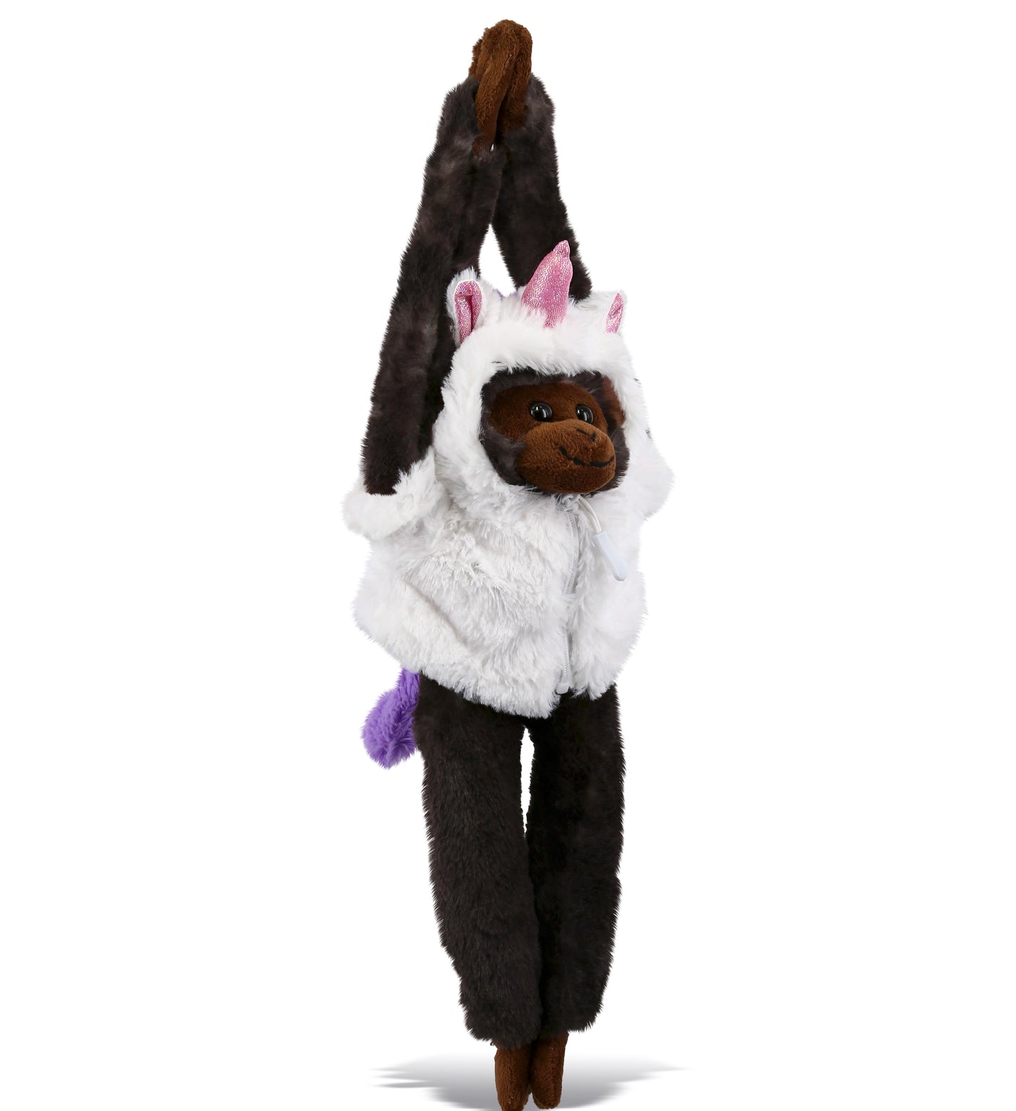 PLUSH UNICORN - SUPER SOFT PLUSH - LONG ARM HANGING BLACK CAPUCHIN MONKEY