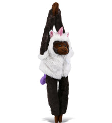 PLUSH UNICORN - SUPER SOFT PLUSH - LONG ARM HANGING BLACK CAPUCHIN MONKEY