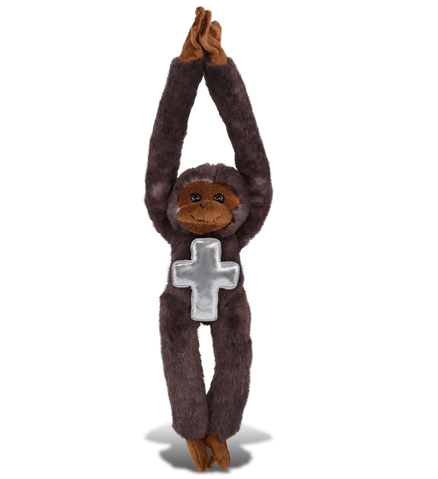 PLUSH CROSS - SUPER SOFT PLUSH - LONG ARM HANGING BLACK CAPUCHIN MONKEY