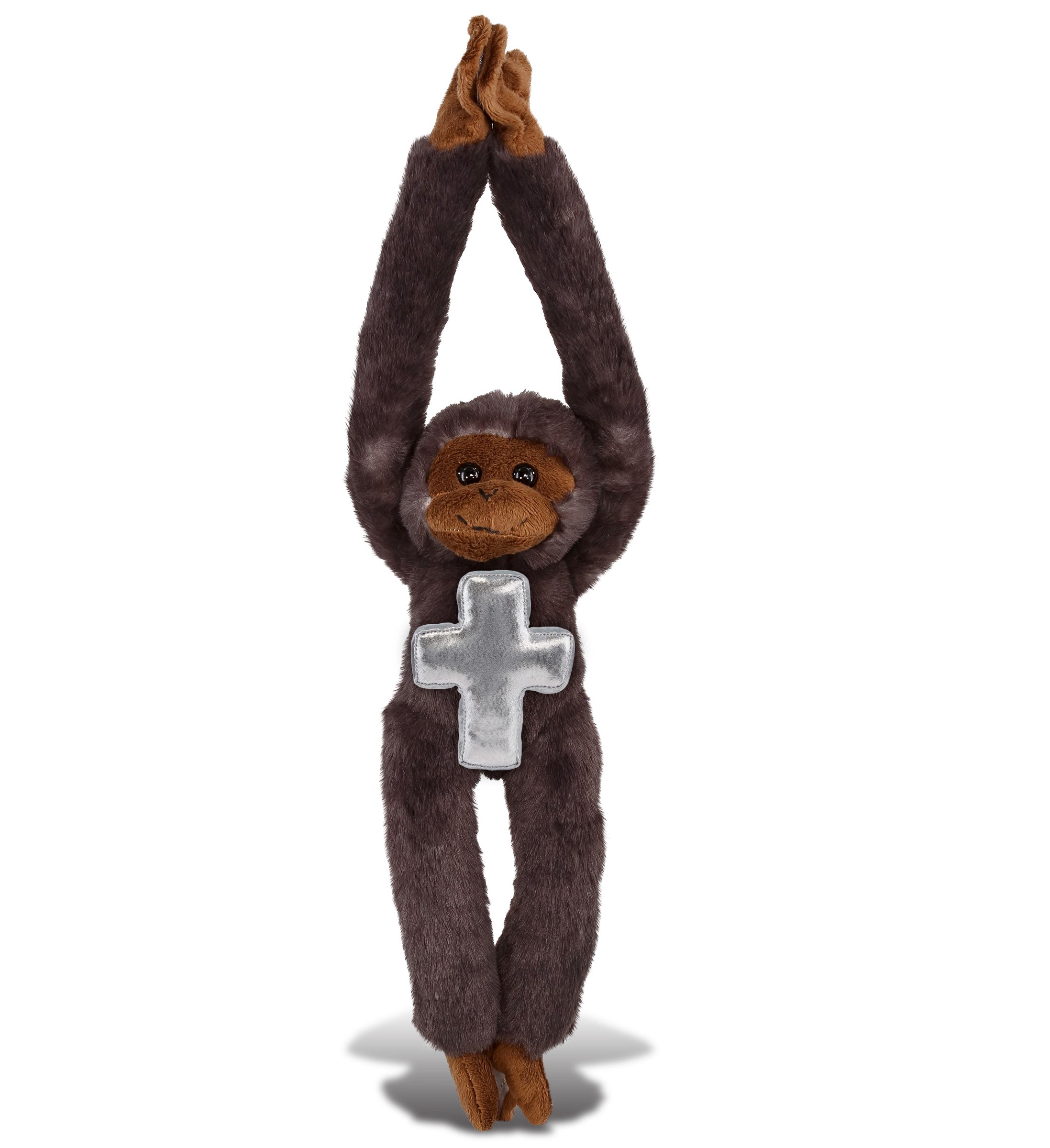 PLUSH CROSS - SUPER SOFT PLUSH - LONG ARM HANGING BLACK CAPUCHIN MONKEY