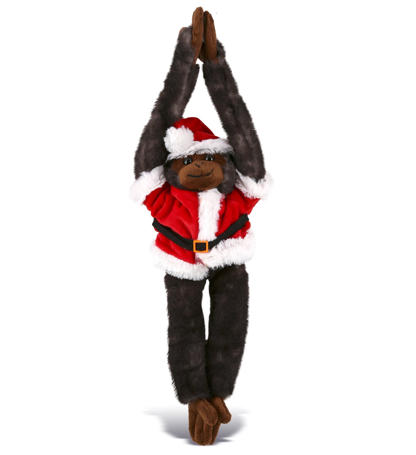PLUSH SANTA - SUPER SOFT PLUSH - LONG ARM HANGING BLACK CAPUCHIN MONKEY