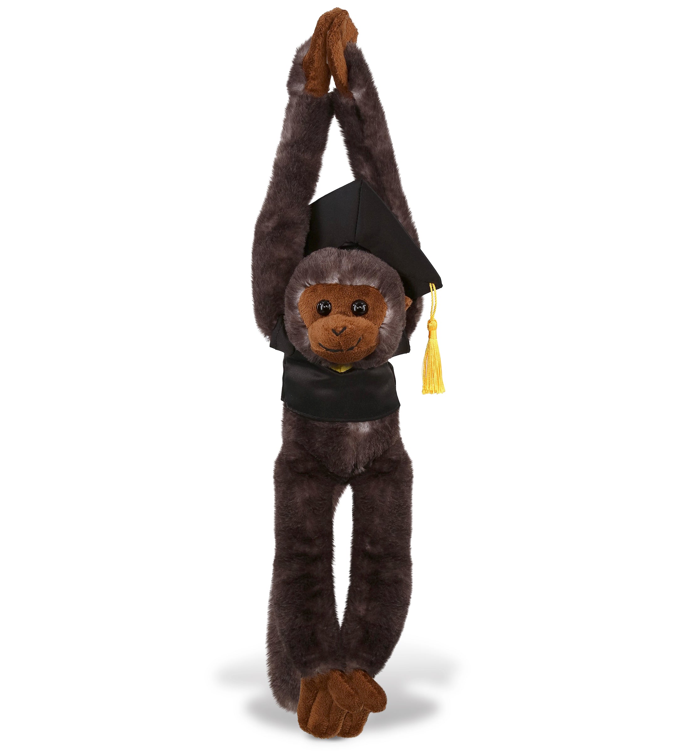 PLUSH GRADUATION - SUPER SOFT PLUSH - LONG ARM HANGING BLACK CAPUCHIN MONKEY