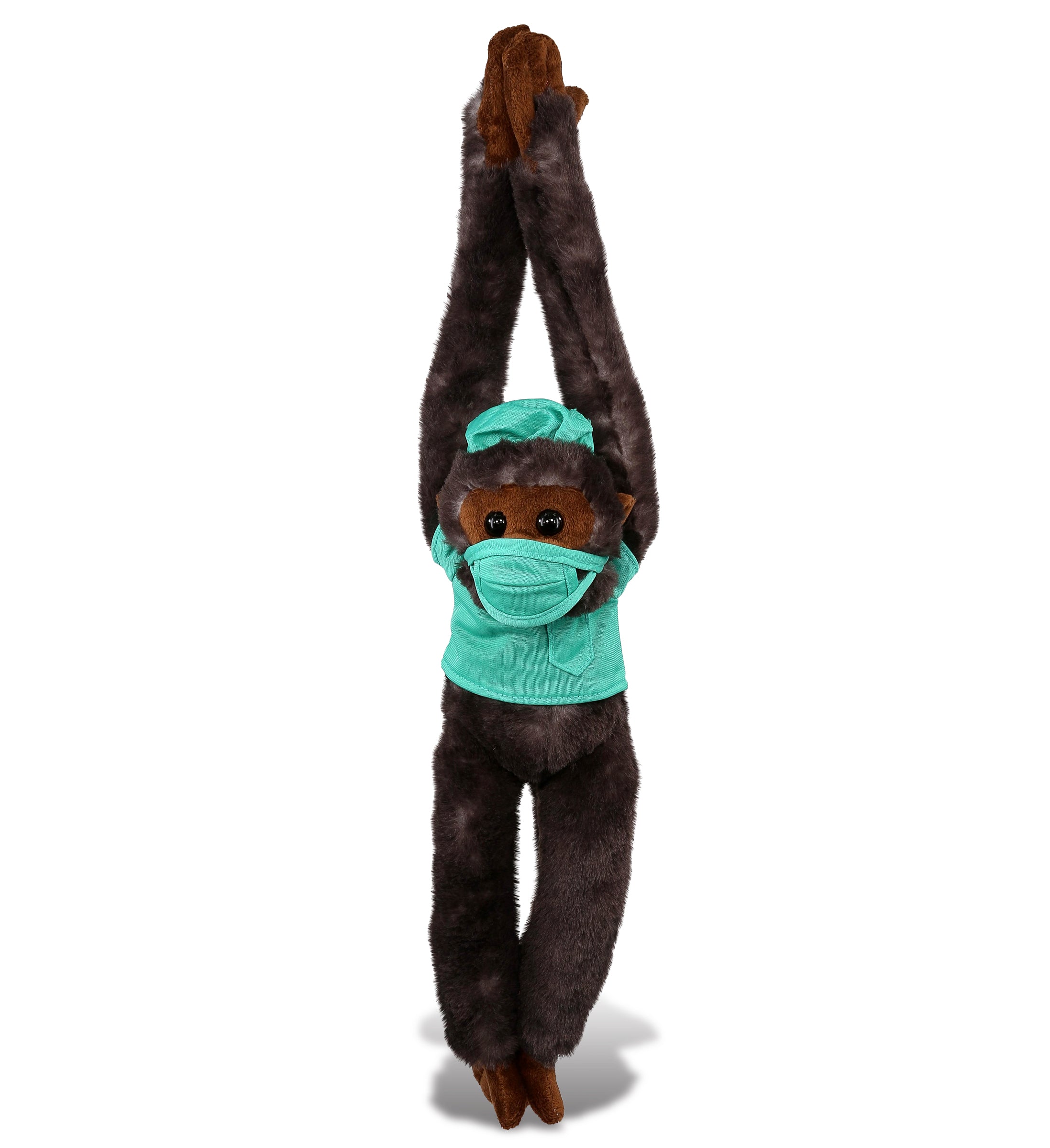 PLUSH DOCTOR - SUPER SOFT PLUSH - LONG ARM HANGING BLACK CAPUCHIN MONKEY