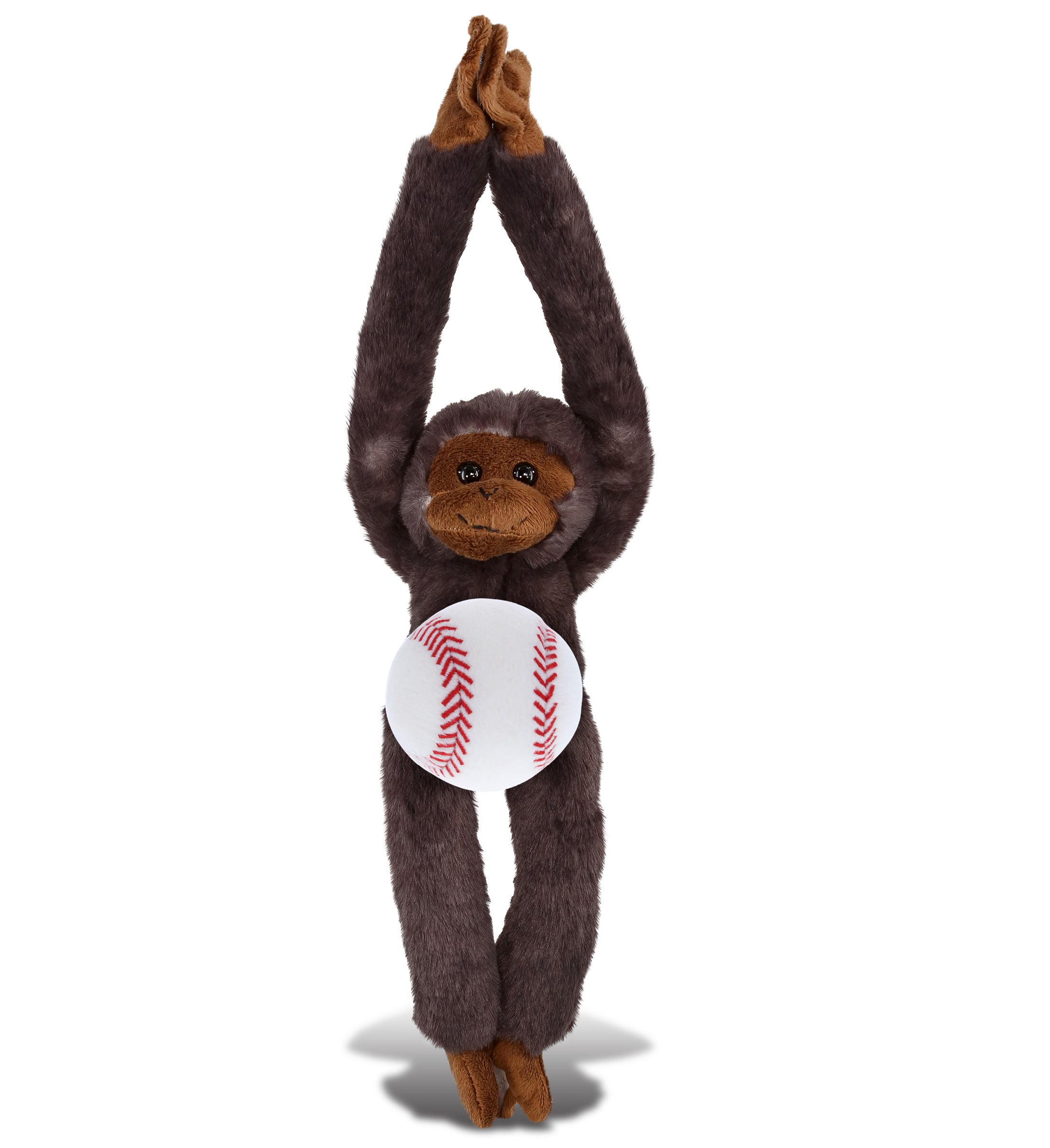 PLUSH BASEBALL - SUPER SOFT PLUSH - LONG ARM HANGING BLACK CAPUCHIN MONKEY