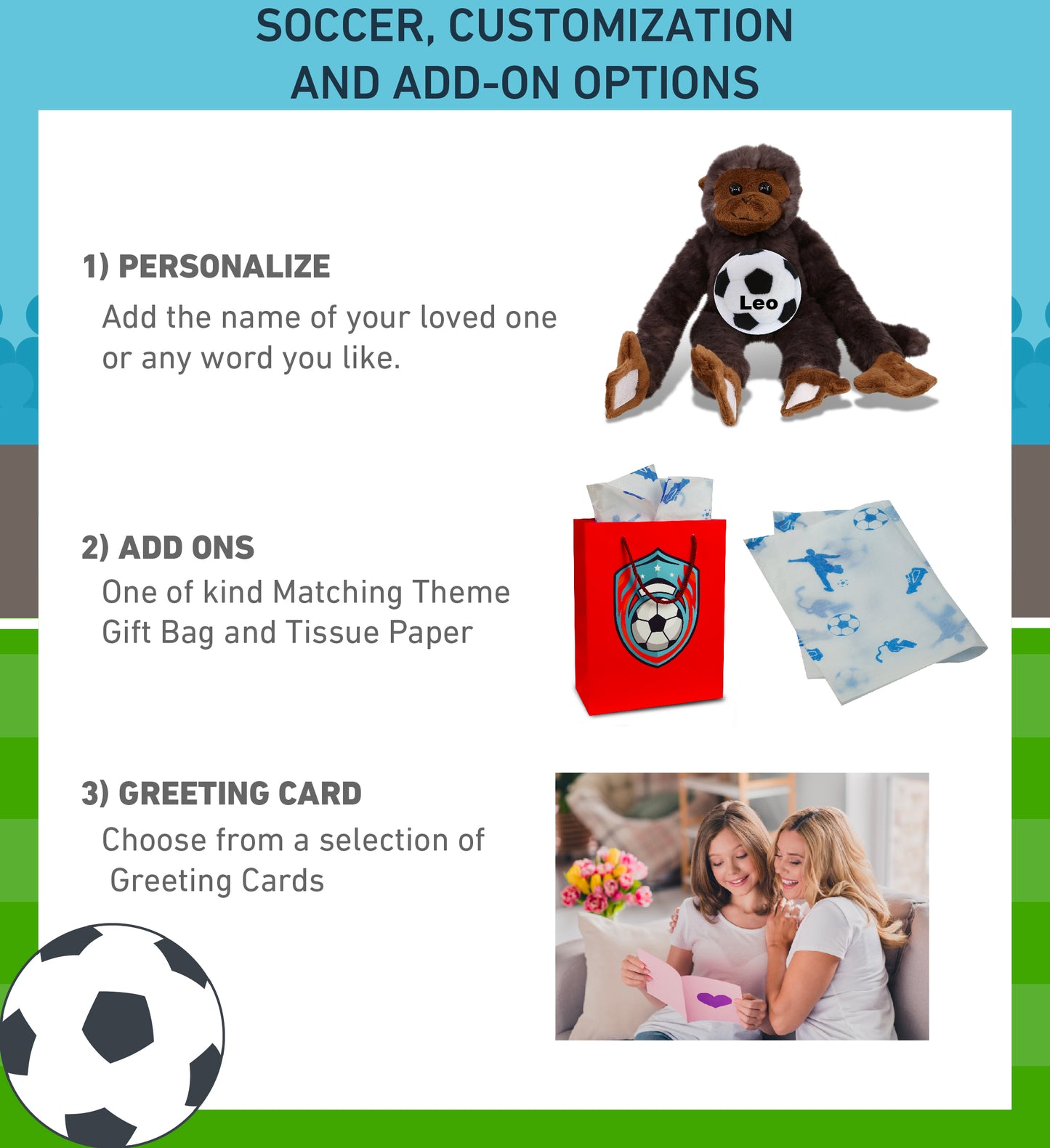 SUPER SOFT PLUSH - LONG ARM HANGING BLACK CAPUCHIN MONKEY WITH SOCCER PLUSH