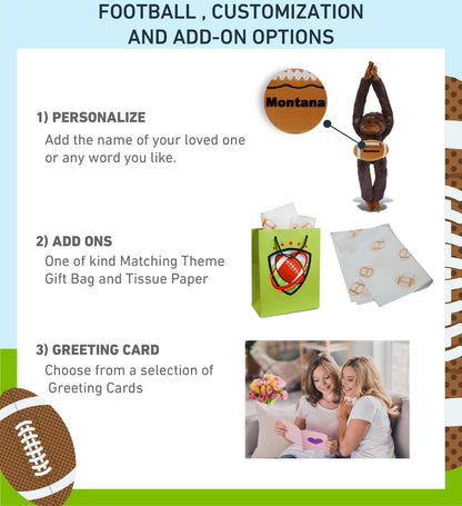 SUPER SOFT PLUSH - LONG ARM HANGING BLACK CAPUCHIN MONKEY WITH FOOTBALL PLUSH