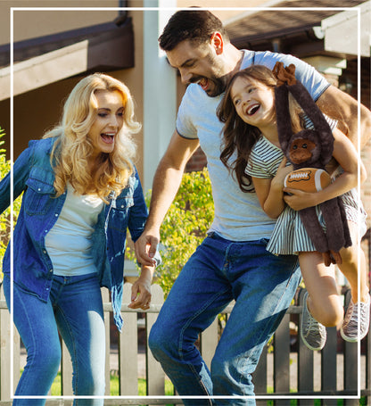 SUPER SOFT PLUSH - LONG ARM HANGING BLACK CAPUCHIN MONKEY WITH FOOTBALL PLUSH