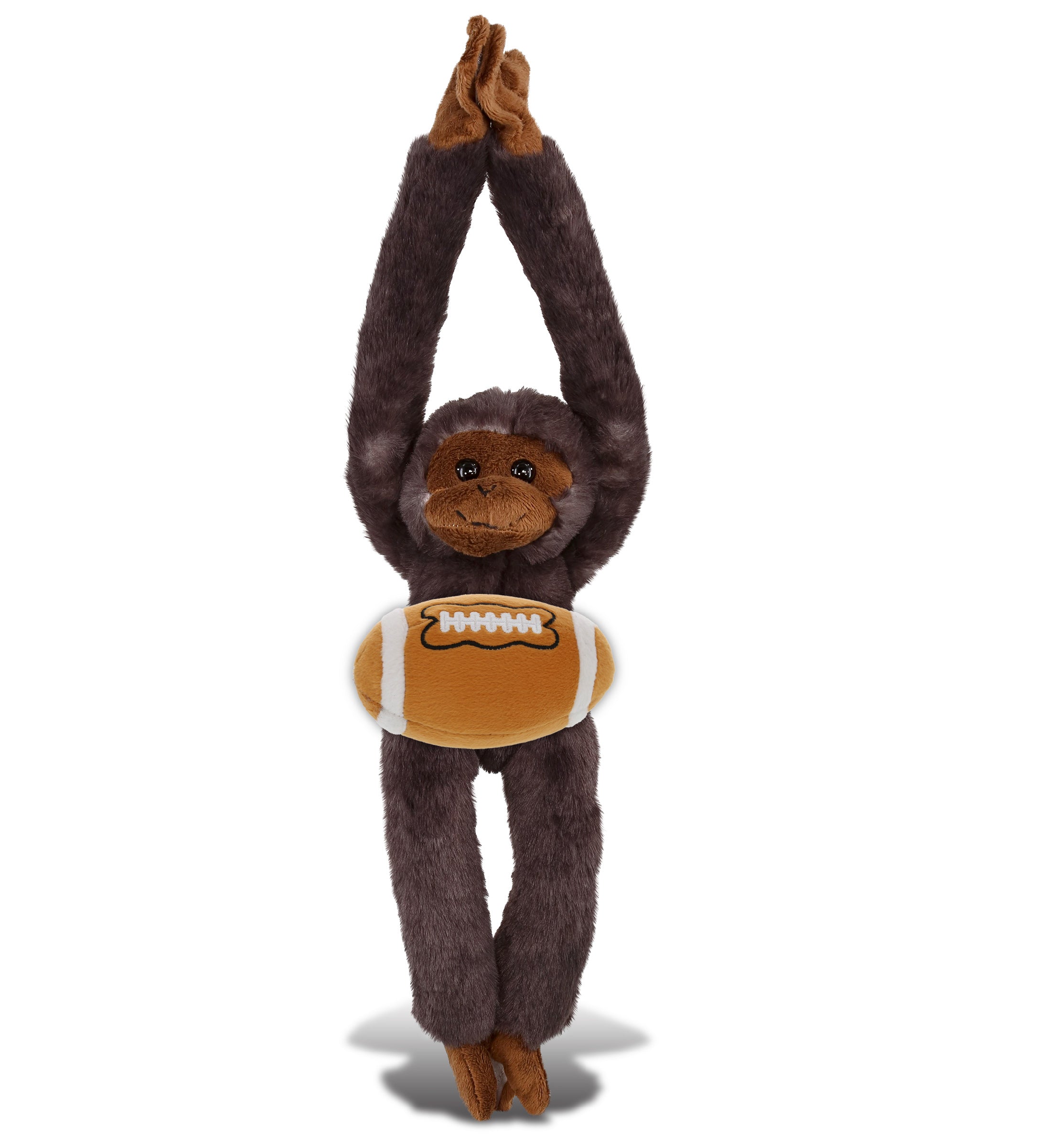 SUPER SOFT PLUSH - LONG ARM HANGING BLACK CAPUCHIN MONKEY WITH FOOTBALL PLUSH