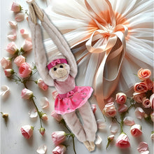 SUPER SOFT PLUSH - LONG ARM HANGING WHITE SQUIRREL MONKEY BALLERINA