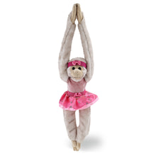 SUPER SOFT PLUSH - LONG ARM HANGING WHITE SQUIRREL MONKEY BALLERINA