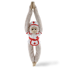 SUPER SOFT PLUSH - LONG ARM HANGING WHITE SQUIRREL MONKEY With NURSE Dress-Up