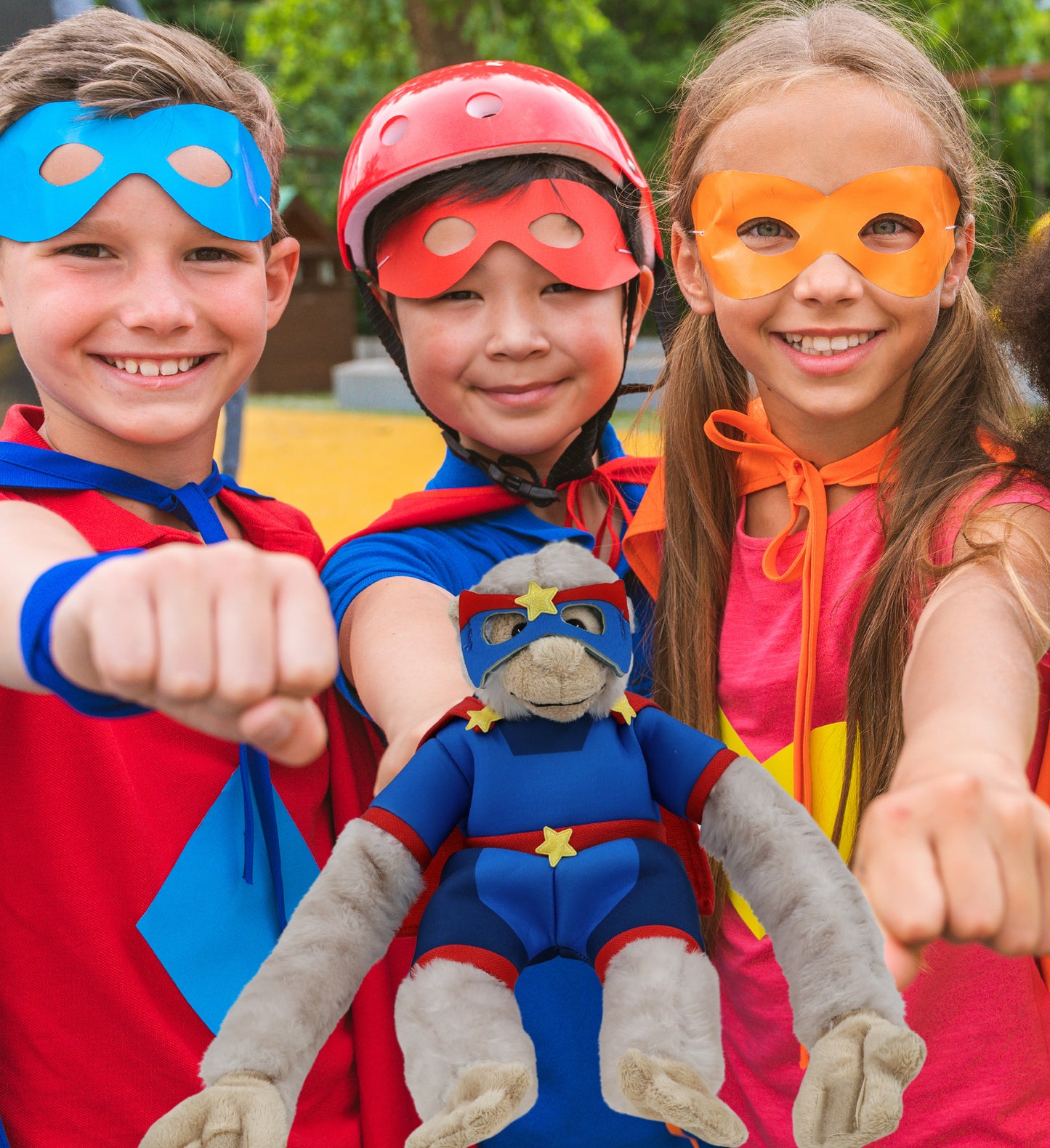 SUPER SOFT PLUSH - LONG ARM HANGING WHITE SQUIRREL MONKEY SUPER HERO