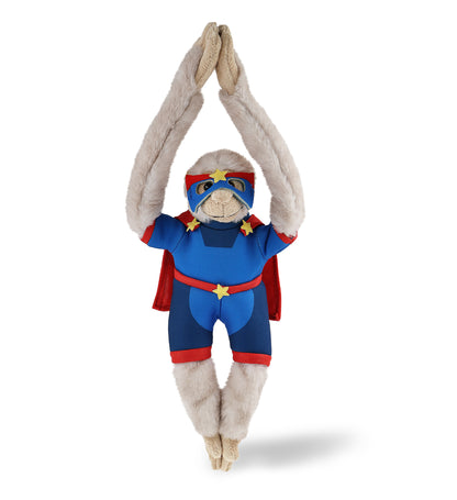 SUPER SOFT PLUSH - LONG ARM HANGING WHITE SQUIRREL MONKEY SUPER HERO