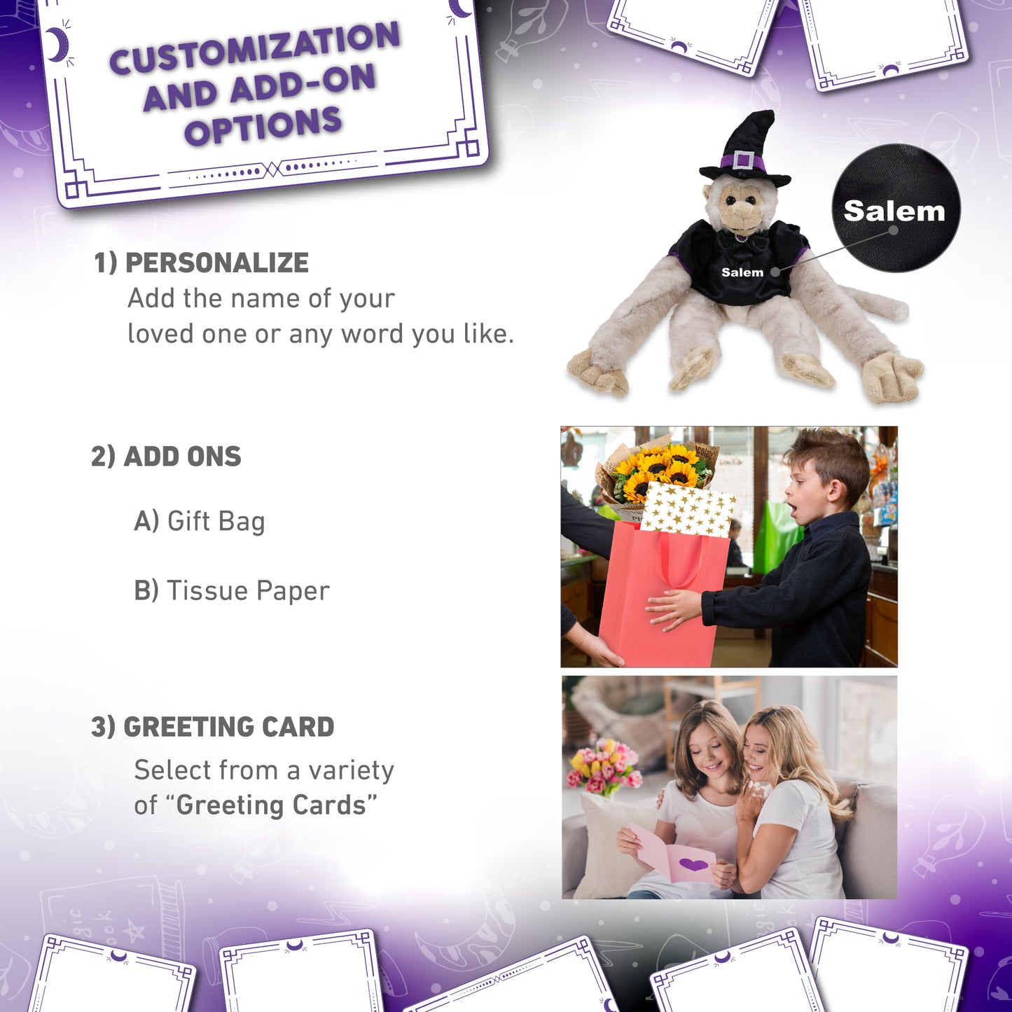 SUPER SOFT PLUSH - LONG ARM HANGING WHITE SQUIRREL MONKEY WITCH