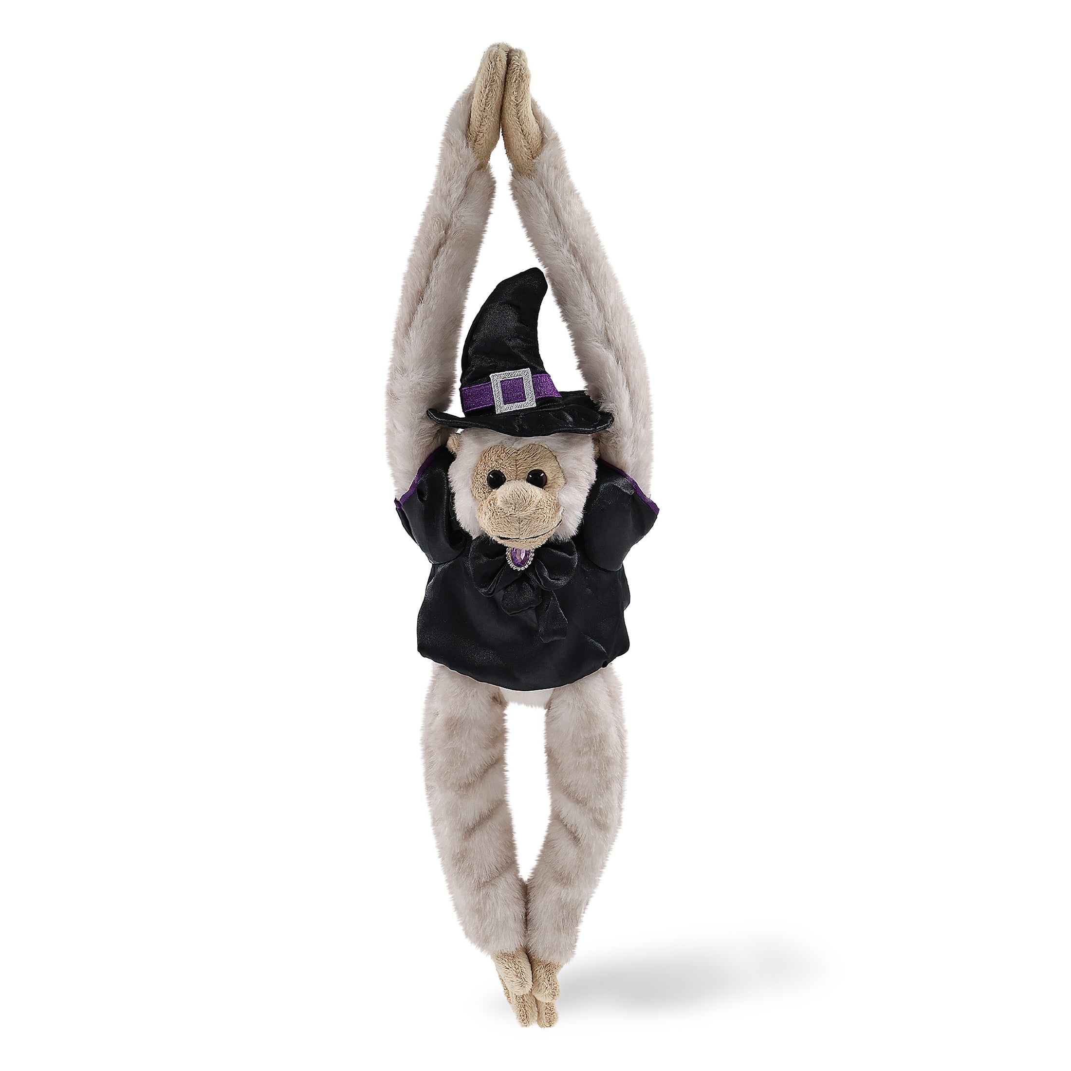 SUPER SOFT PLUSH - LONG ARM HANGING WHITE SQUIRREL MONKEY WITCH