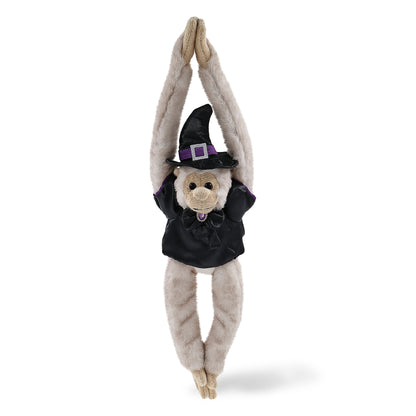 SUPER SOFT PLUSH - LONG ARM HANGING WHITE SQUIRREL MONKEY WITCH