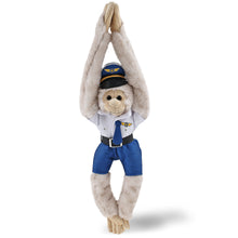 SUPER SOFT PLUSH - LONG ARM HANGING WHITE SQUIRREL MONKEY WITH PILOT DRESS UP