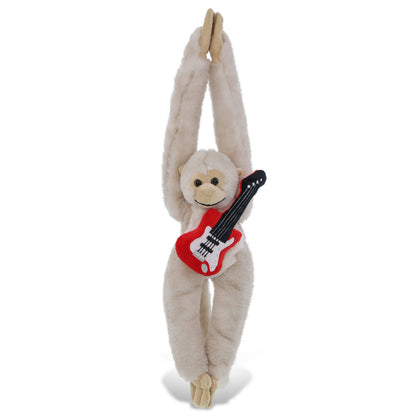 SUPER SOFT PLUSH - LONG ARM HANGING WHITE SQUIRREL MONKEY WITH GUITAR ADD ON