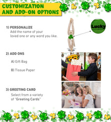 DolliBu Hanging Squirrel Monkey Stuffed Toy with Green Plush Shamrock - 21 Inch