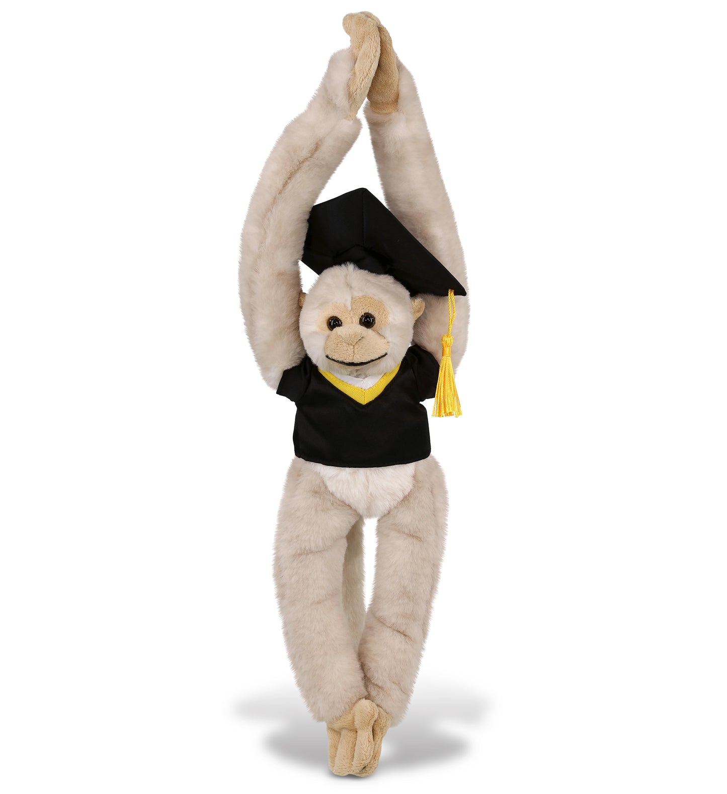 PLUSH GRADUATION - SUPER SOFT PLUSH - LONG ARM HANGING WHITE SQUIRREL MONKEY