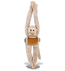 SUPER SOFT PLUSH - LONG ARM HANGING WHITE SQUIRREL MONKEY WITH FOOTBALL PLUSH