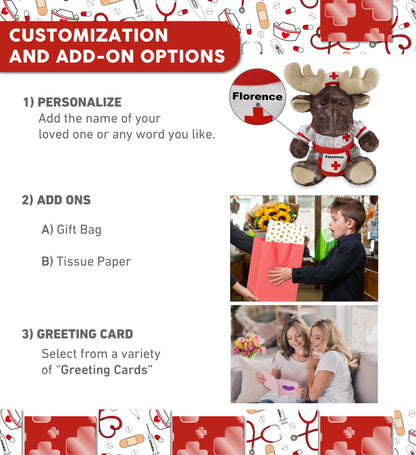 SUPER SOFT PLUSH - BROWNISH SITTING MOOSE NURSE