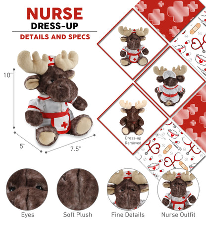SUPER SOFT PLUSH - BROWNISH SITTING MOOSE NURSE