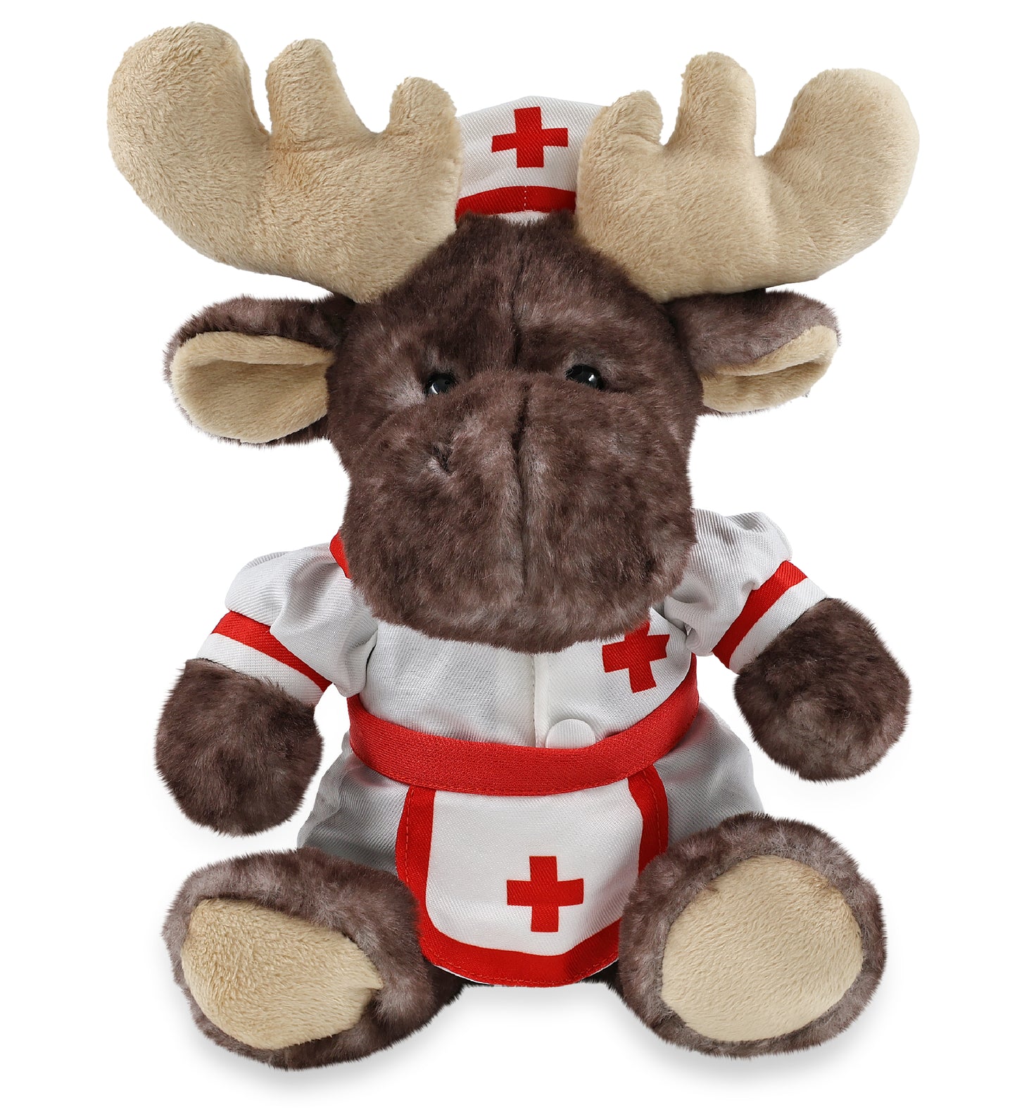 SUPER SOFT PLUSH - BROWNISH SITTING MOOSE NURSE